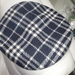 Burberry Beret** with Black Leather Trim**Unisex Size L